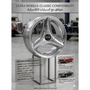 طقم جنوط أولترا كاستم الكلاسيكية النادرة (Ultra Custom Wheels) - مقاس 15 أنش (طقم 4 حبات)